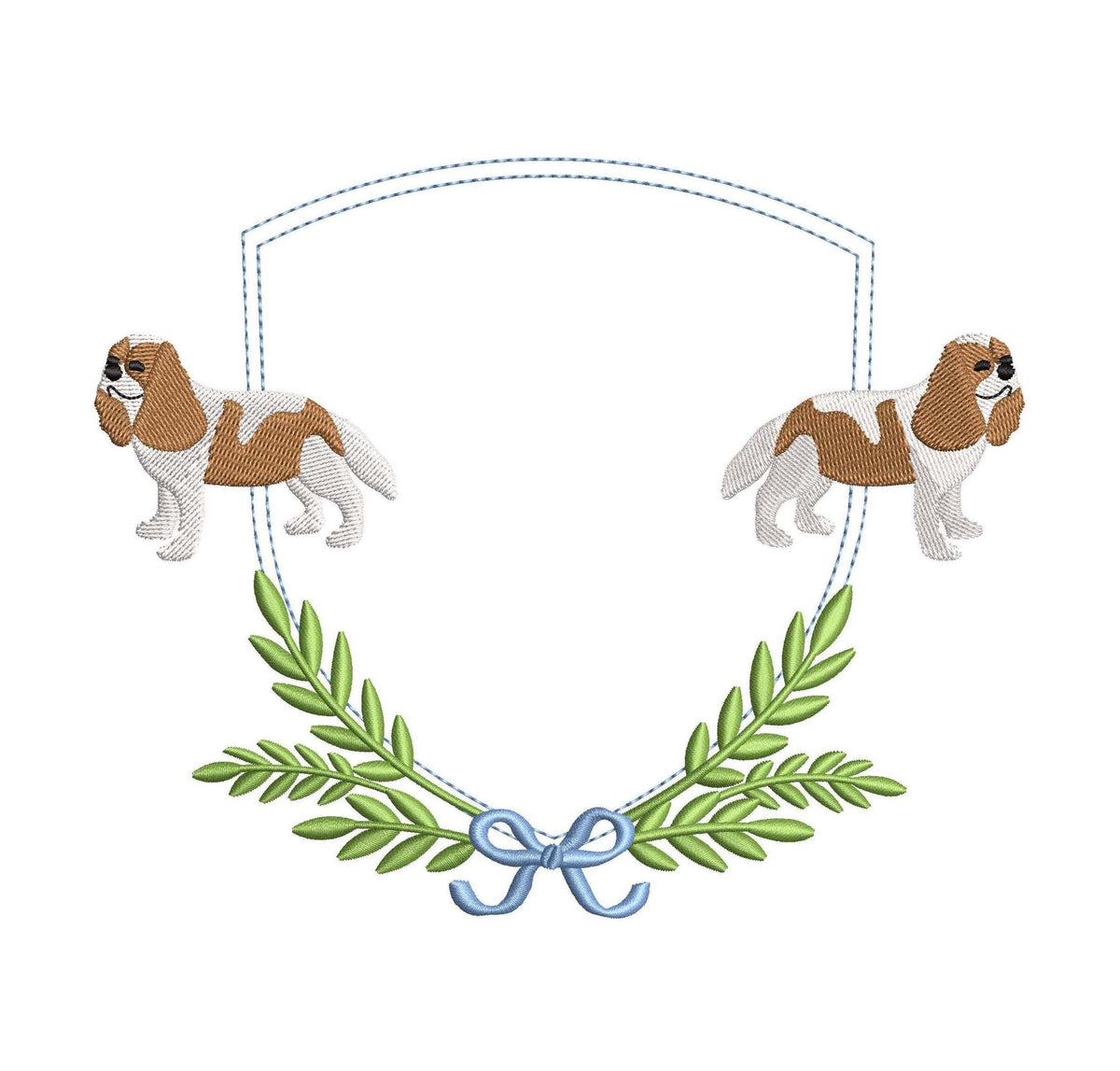 Cavalier King Charles Spaniel Embroidery Frame Design: Baby Banner Crest Embroidery Machine File (Digital Download) KCC Embroidery