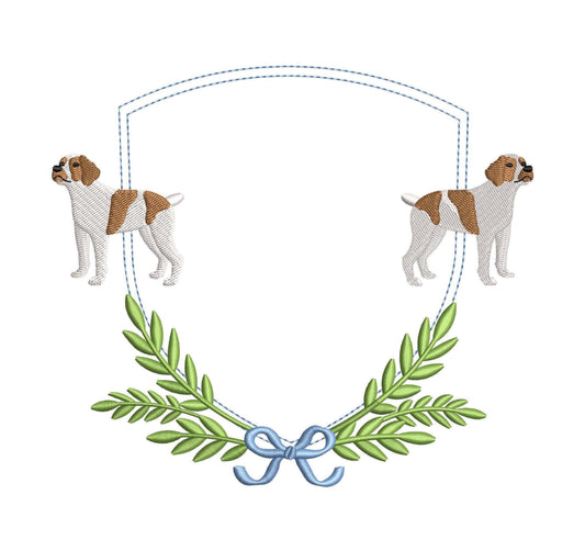 French Brittany Spaniel Dog Frame For Banner Crest