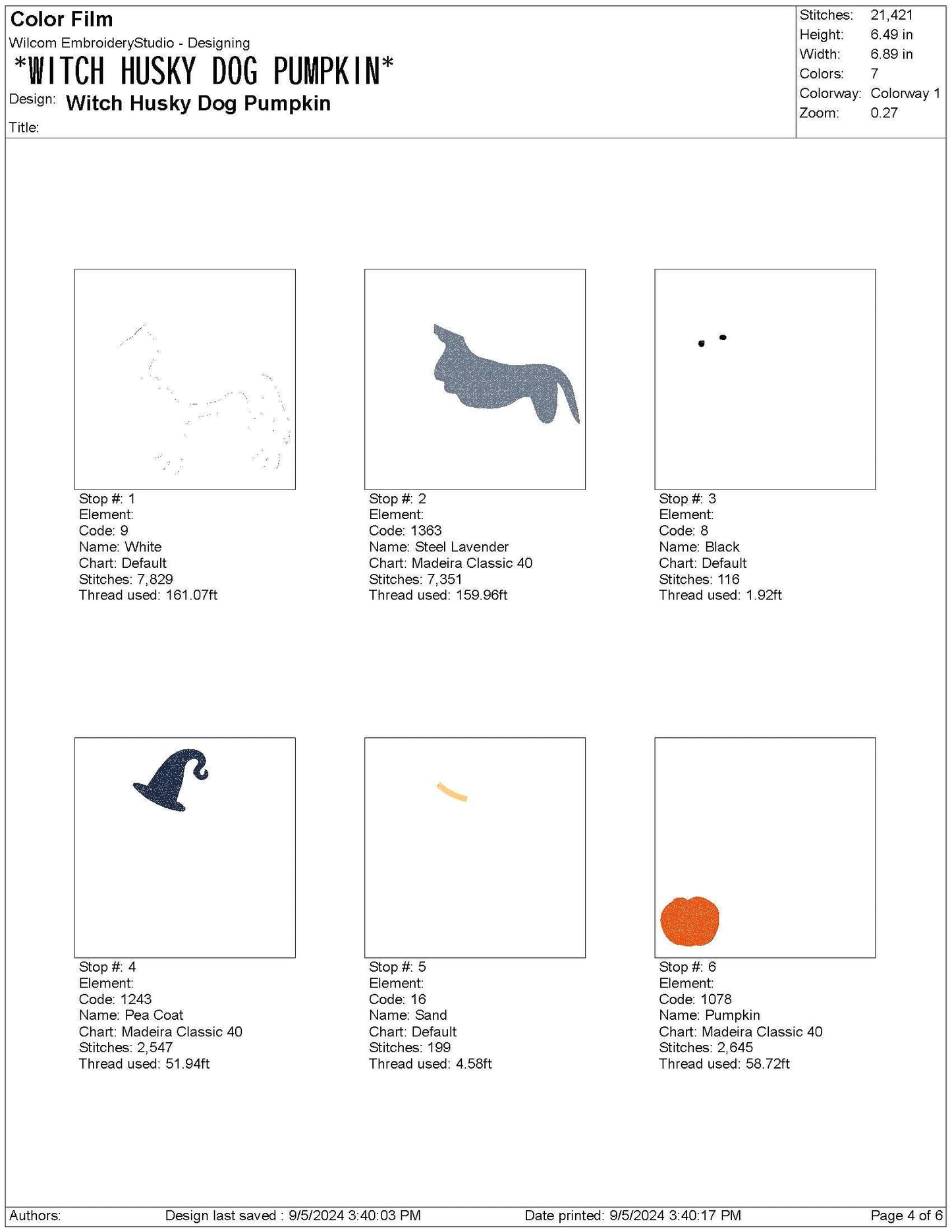 Witch Husky Dog Pumpkin Embroidery Design: Halloween Pet Lover (DST, PES) (Digital Download)