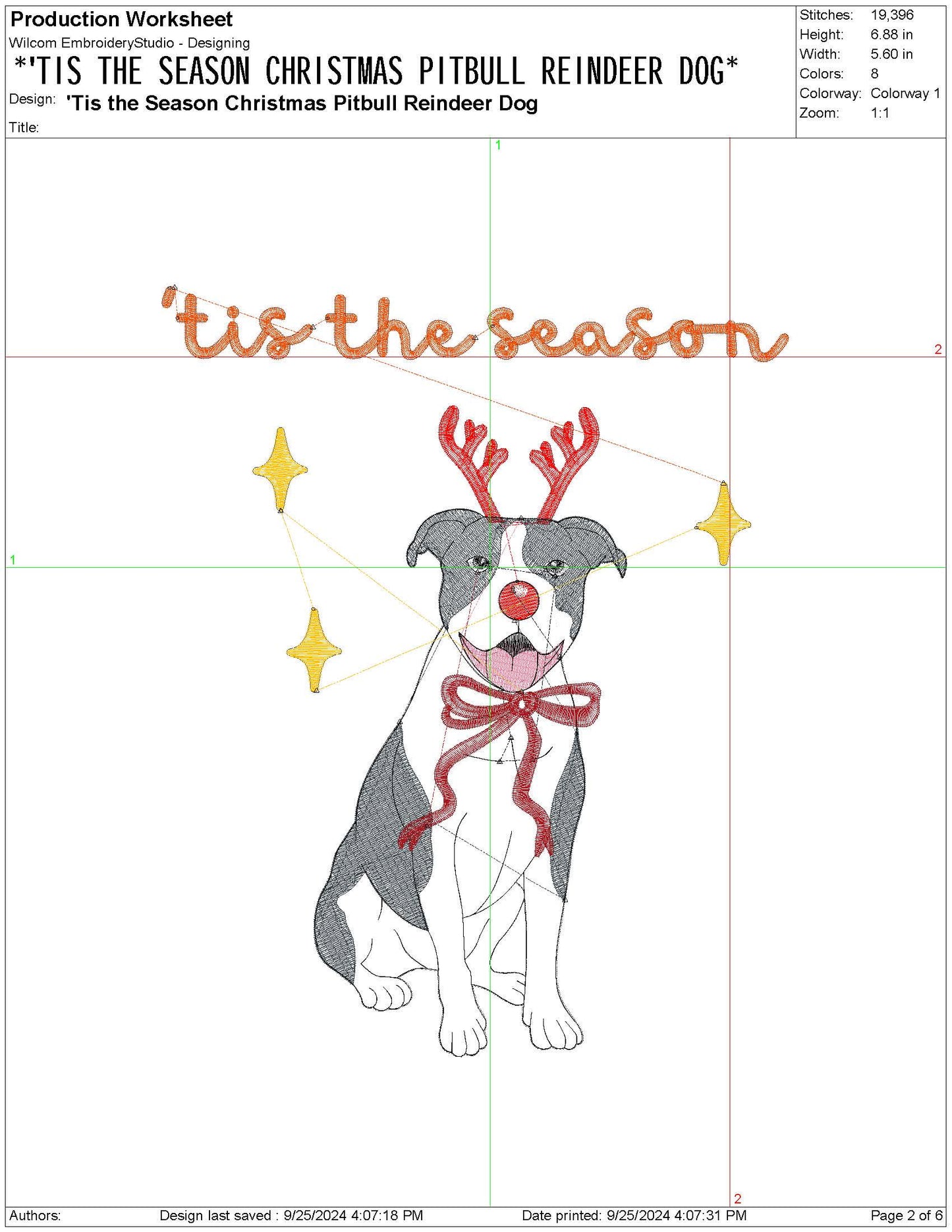 Cute Dog Christmas , Pitbull Dog Machine Embroidery File, dgt dst exp inf jef PES File, Tis The Season Dog Mama Gift