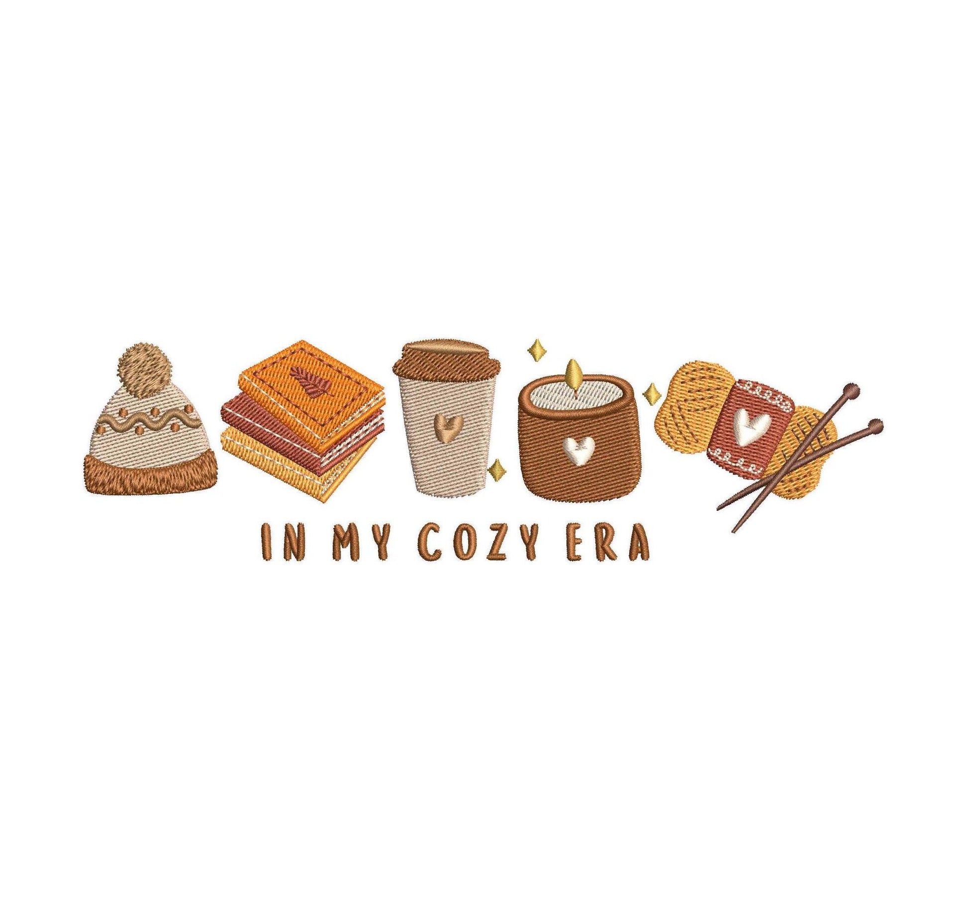Fall Embroidery Designs: In My Cozy Era Embroidery Machine File Cozy Christmas Embroidery Design Cute Autumn Embroidery Design