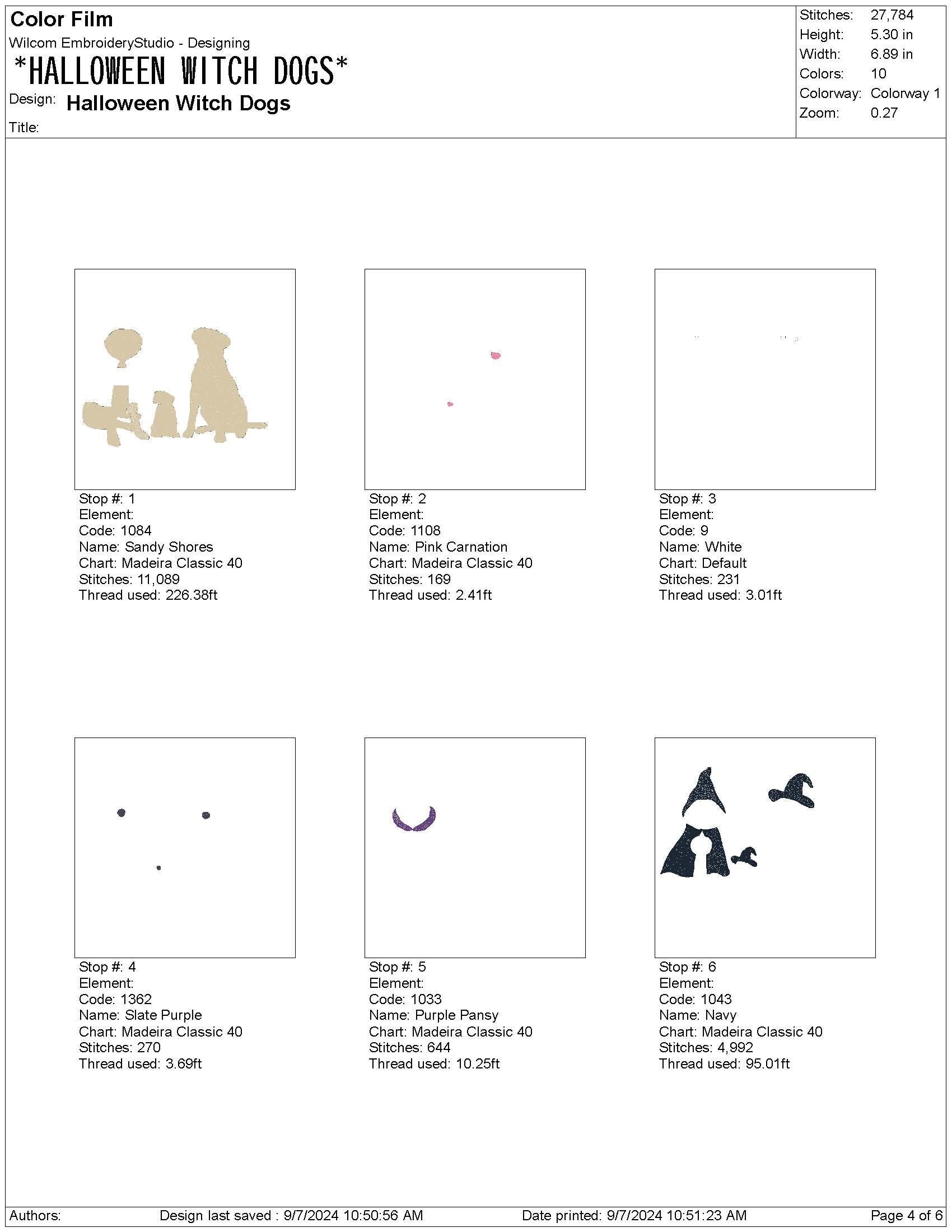 Halloween Witch Dogs Embroidery Design: Machine Embroidery File (PES, DST, EXP and More)