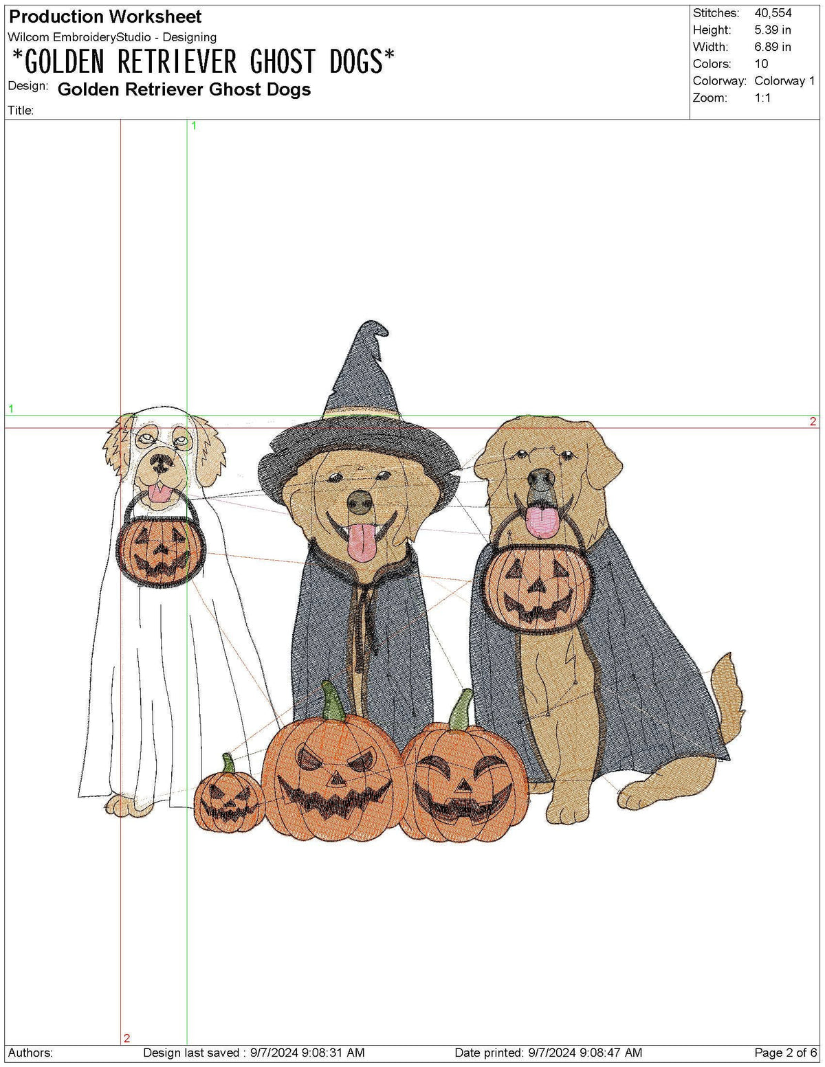 Golden Retriever Ghost Embroidery Design: Halloween Dog (PES, DST)