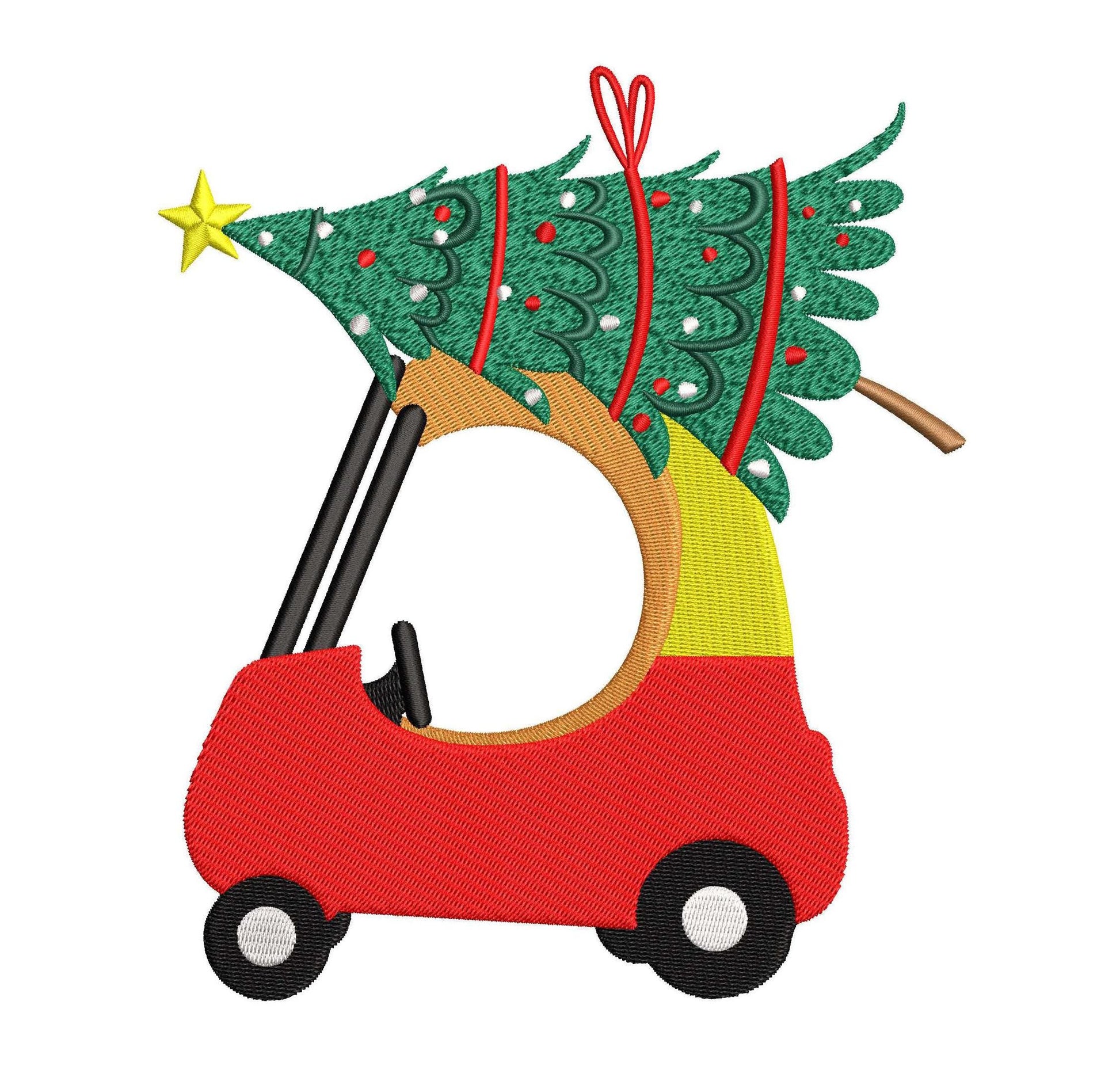 Christmas Embroidery Designs Kids Car Christmas Tree Embroidery Machine File: Festive Holiday Machine Embroidery Designs Digital Download