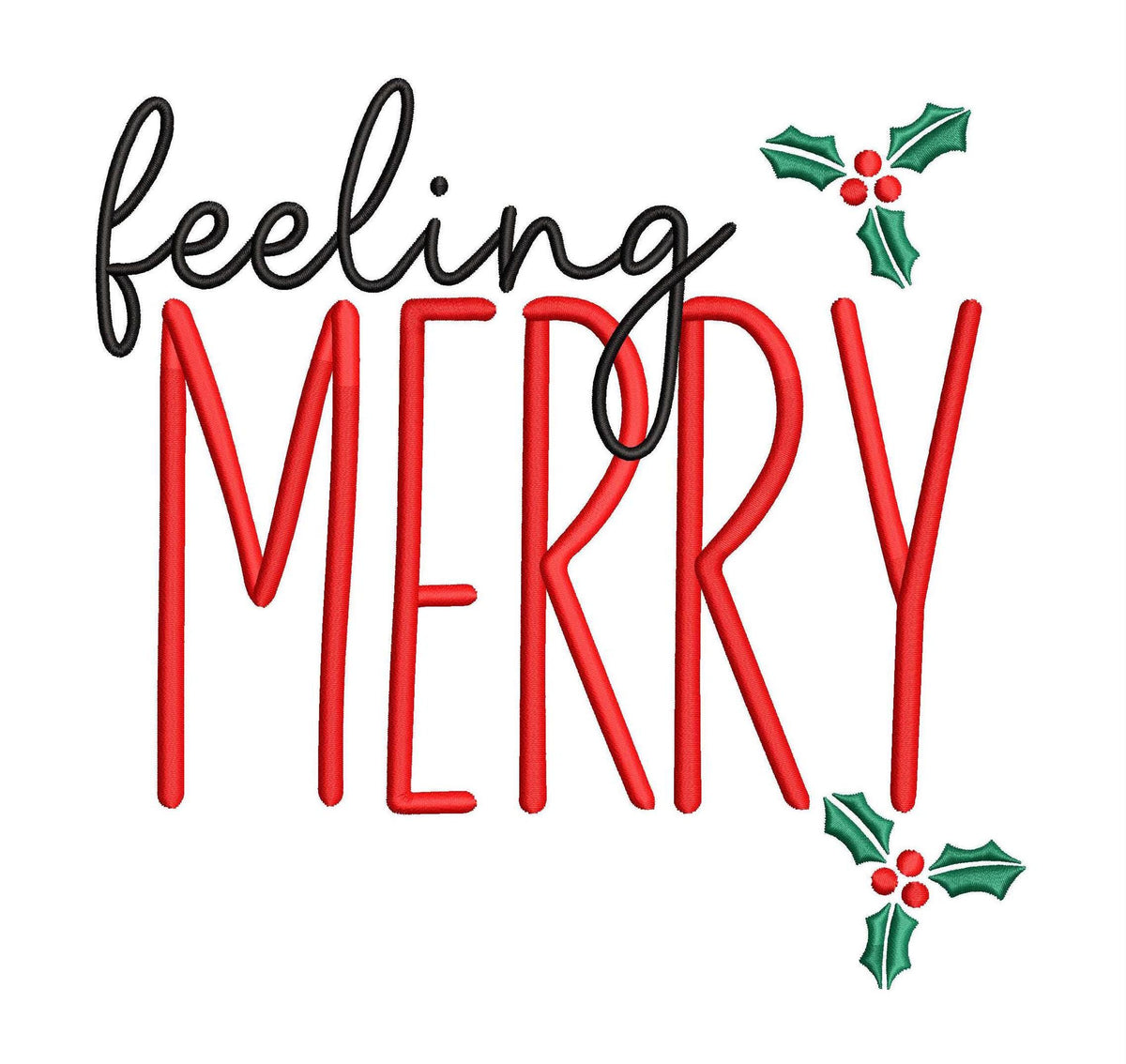 Christmas Embroidery Designs: Feeling Merry Embroidery Machine File Holiday Machine Embroidery Designs Christmas Embroidery File