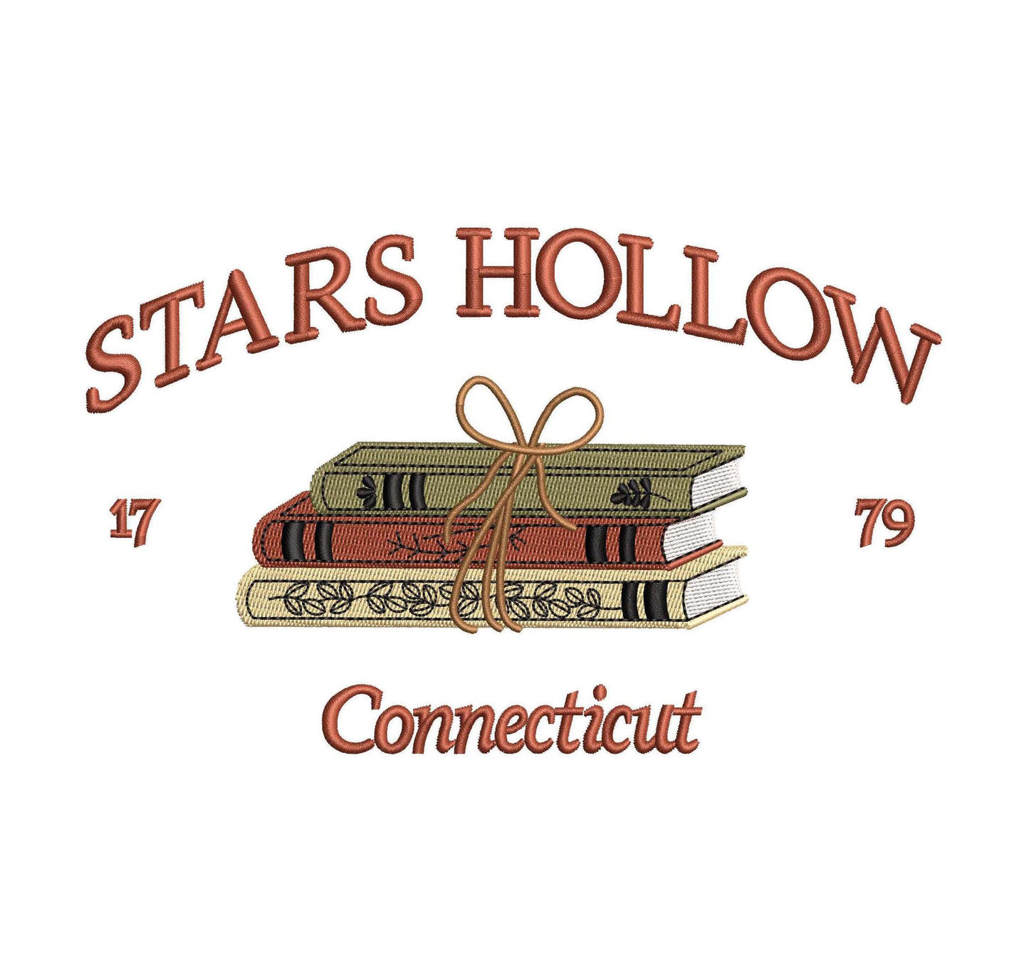 Gilmore Stars Hollow pes dgt dst exp hus jef xxx Machine Embroidery File Connecticut 1779 GG Gift For Her | 6 Size