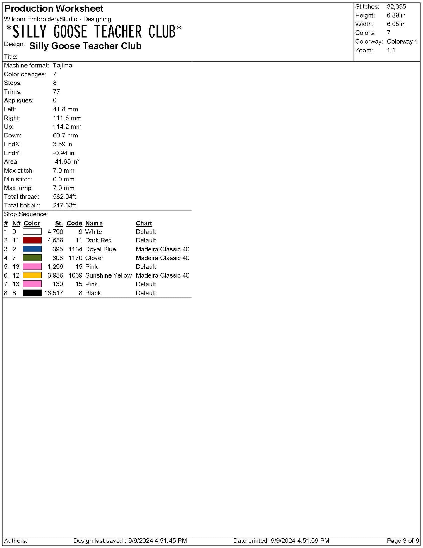 Silly Goose Teacher Club Embroidery Design: Machine Embroidery File (PES, Digital Download)