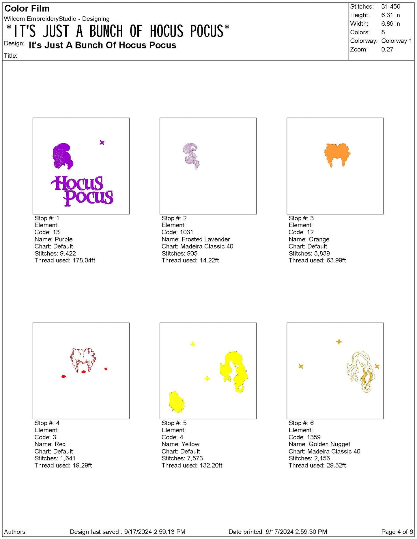 Hocus Pocus Embroidery Design: Halloween Machine Embroidery File (Digital Download)