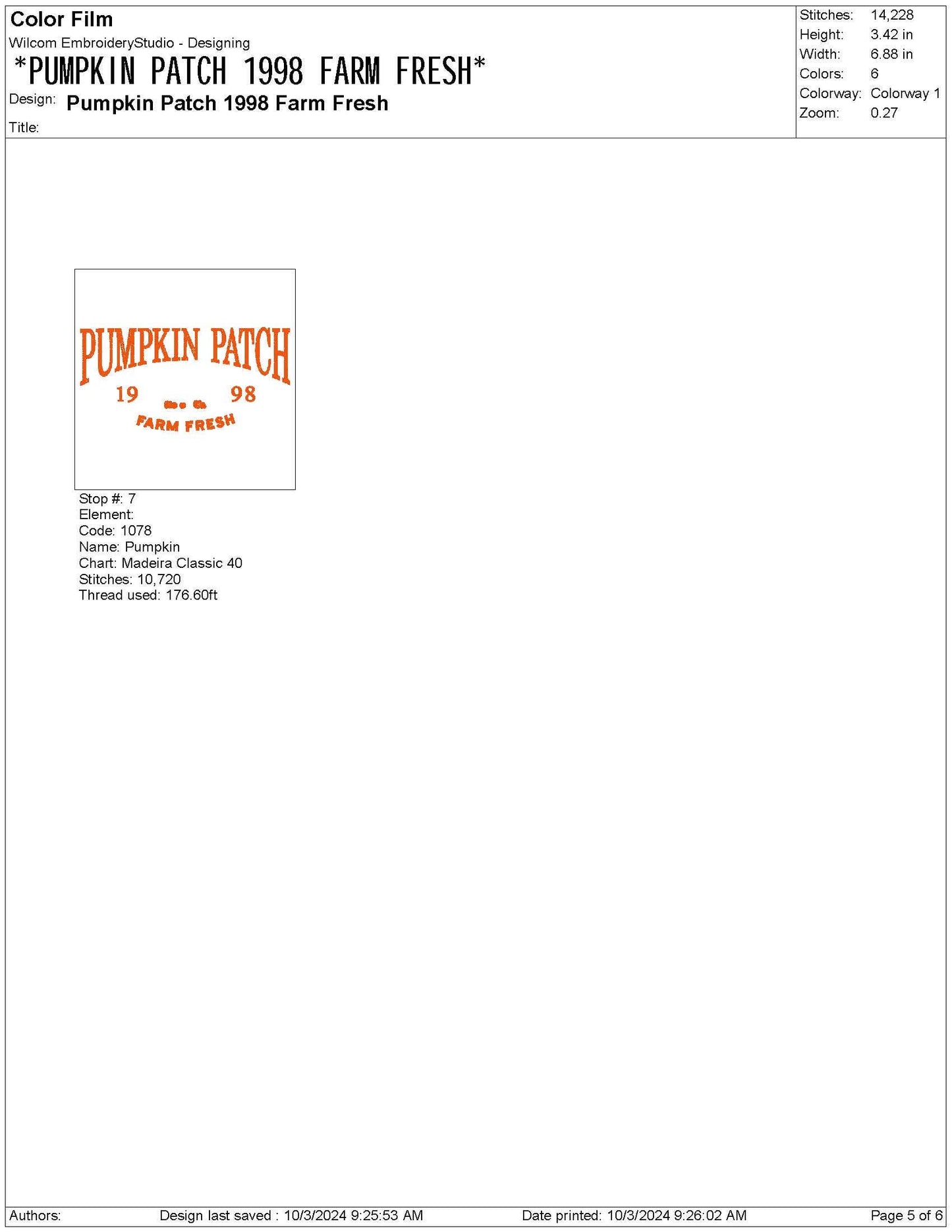 Halloween Pumpkin Patch Farm Machine Embroidery File | 6 Sizes