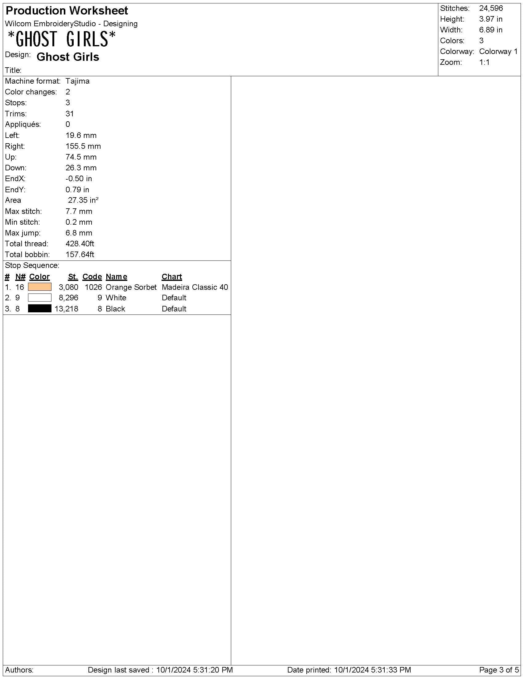 Halloween Ghost Girls Embroidery Design: Machine Embroidery File (PES, DST, etc.)