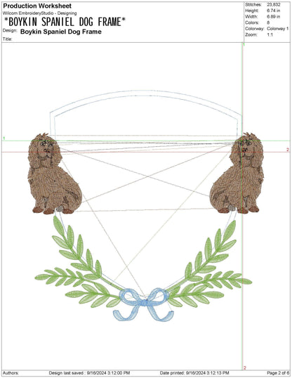 Banner Frame Boykin Spaniel Dog  Newborn banner, Monogram Frame