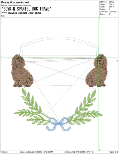 Boykin Embroidery Designs: Boykin Spaniel Embroidery Crest File Dog Crest Monogram Embroidery Frame Design