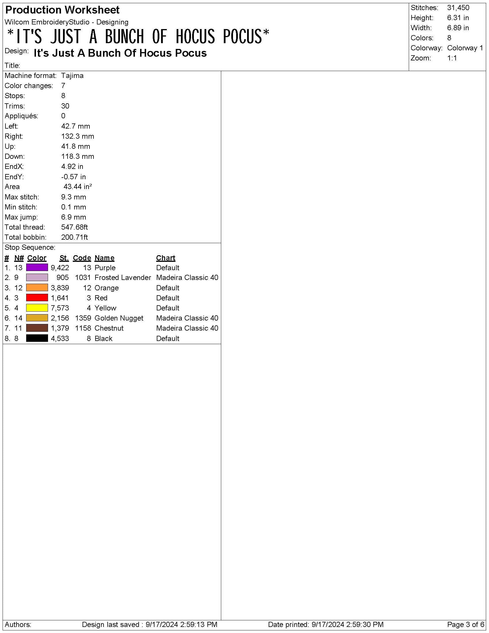 Hocus Pocus Embroidery Design: Halloween Machine Embroidery File (Digital Download)