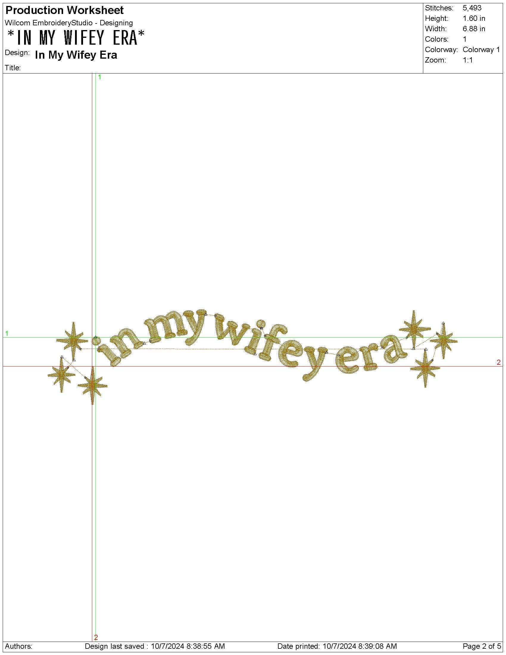 Wifey Era Embroidery Design: Single Color Machine Embroidery File (Digital Download)
