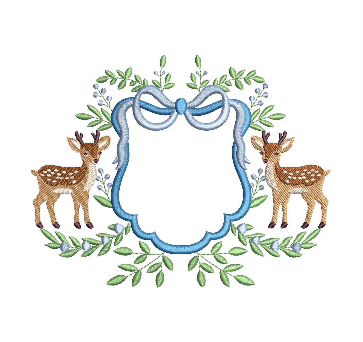 Floral Deer Frame For Banner Crest