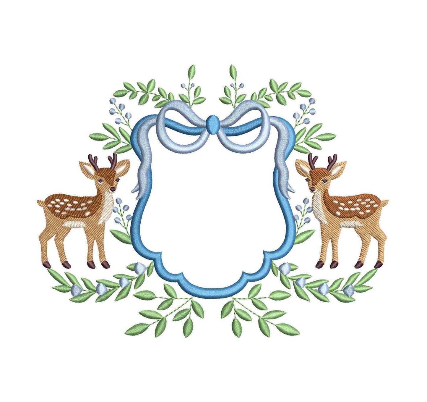 Deer Crest Frame Embroidery Designs: Baby Name Banner Frame Machine Embroidery File Rustic Newborn Nursery Frame Files