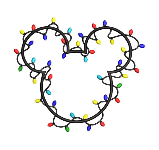 Christmas Embroidery Designs: Boy Mouse Christmas Embroidery Machine Files Christmas Lights Embroidery Design Kids Love
