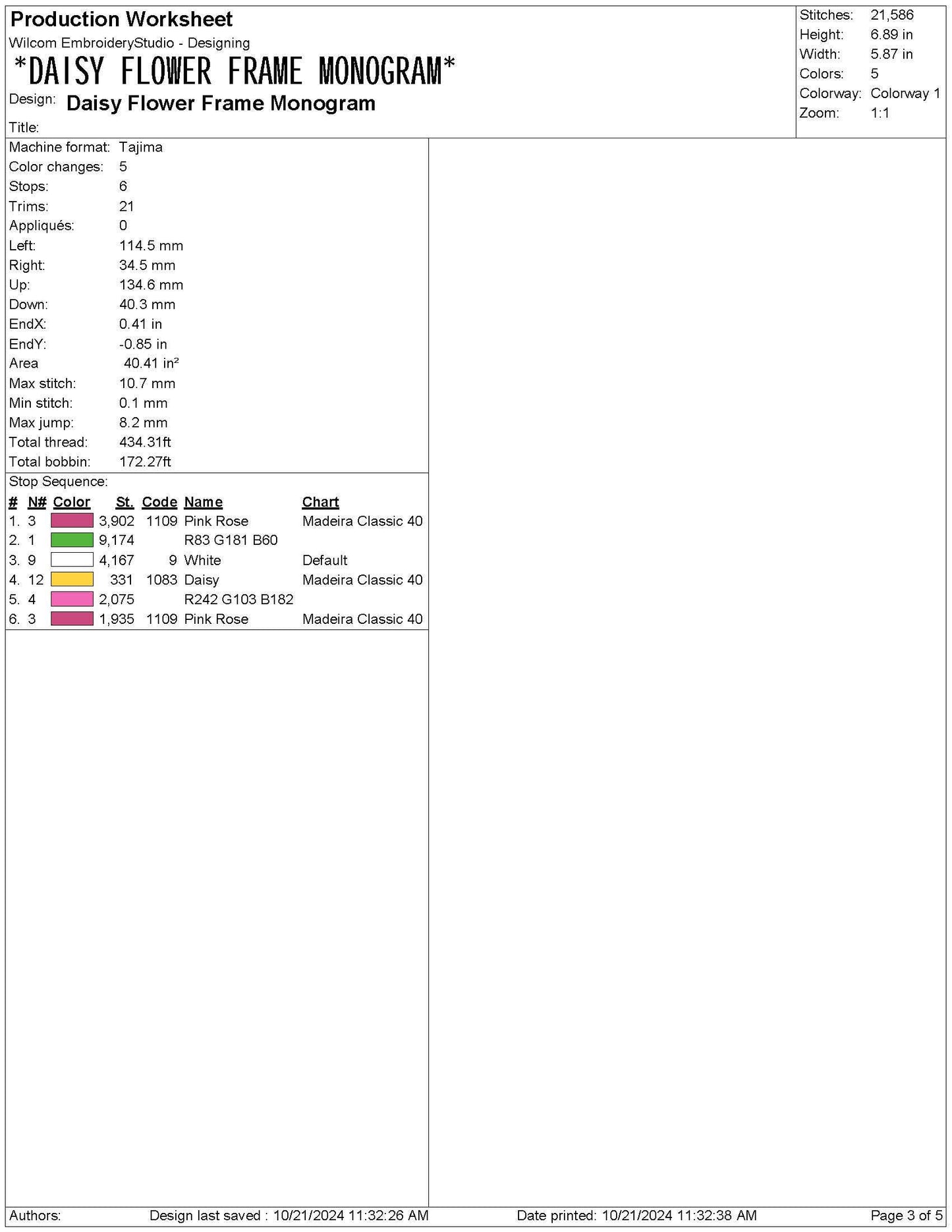 Floral Daisy Frame Embroidery Design: Coquette Monogram Crest (PES EXP DST File)