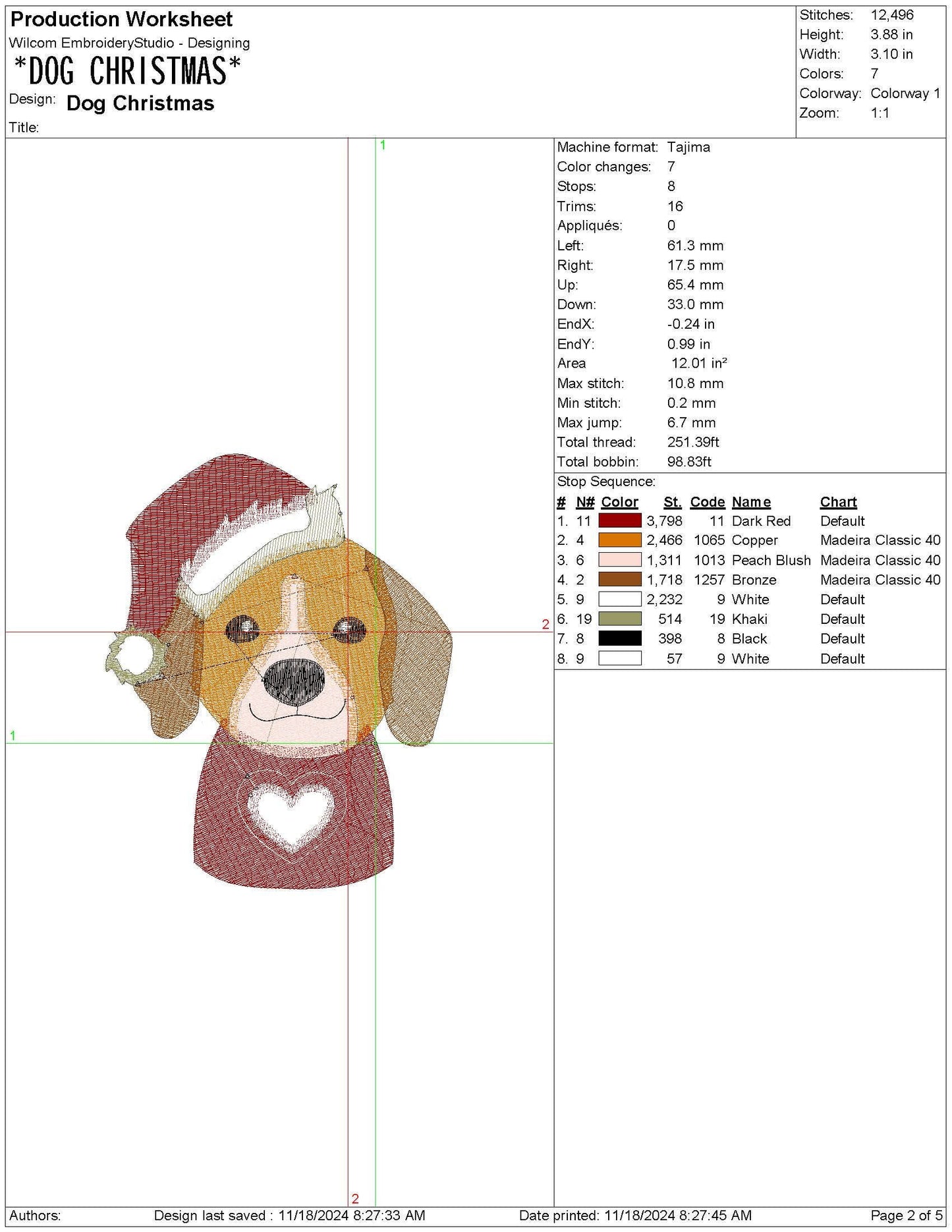 Christmas Dog , Cute Dog Embroidery, Beagle Machine Embroidery File, pes dgt dst exp hus inf jef | 4 sizes