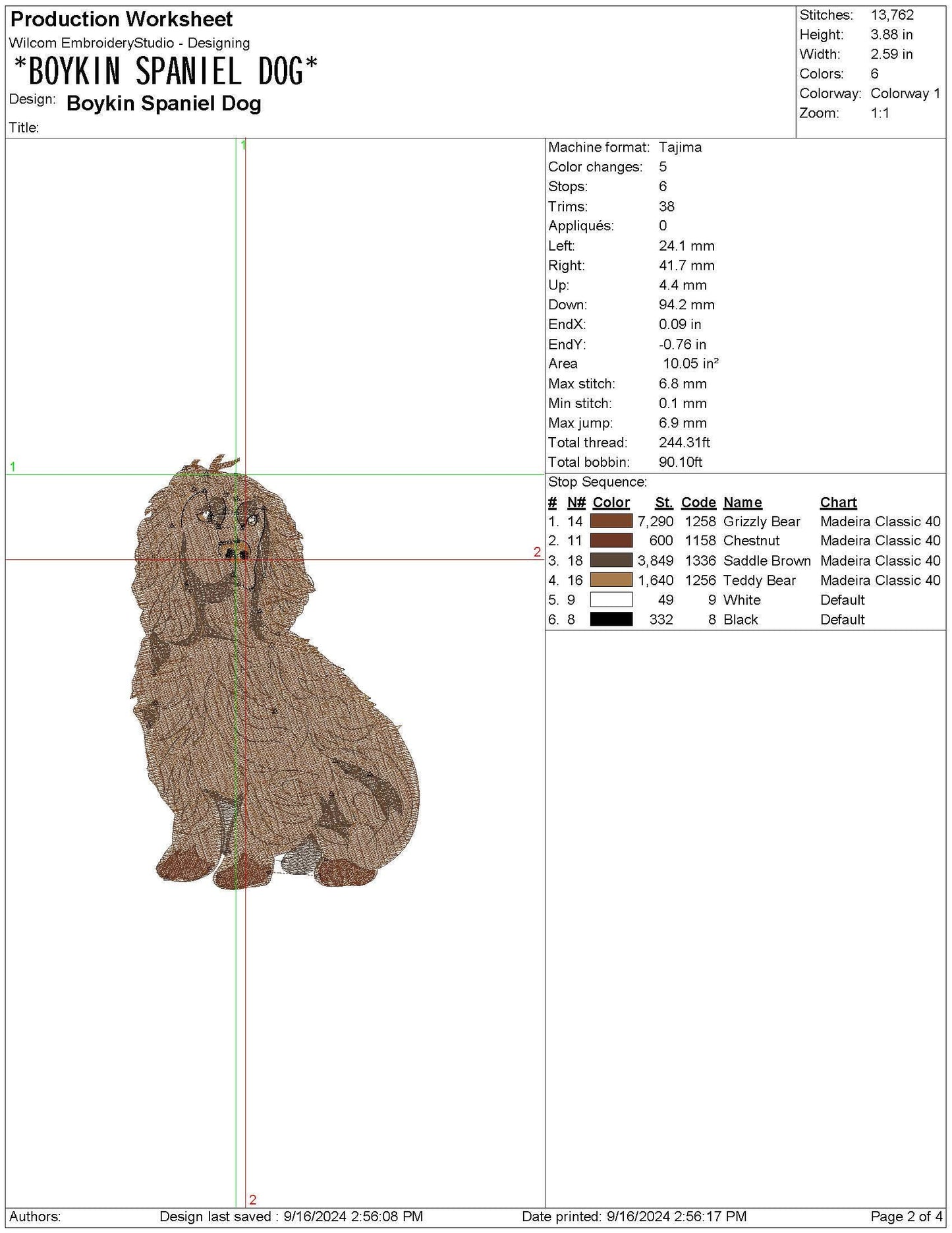 Boykin Spaniel Dog Cute Brown Spaniel Machine Embroidery File | 4 Sizes