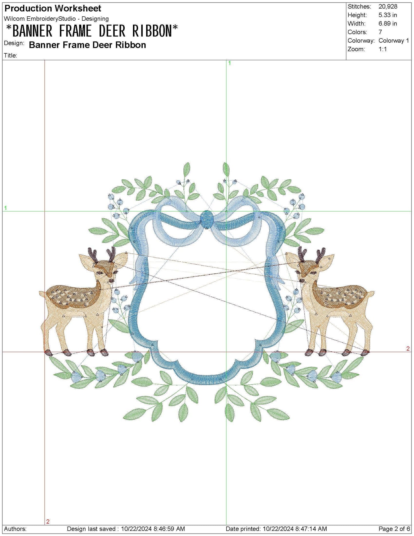 Floral Deer Frame For Banner Crest