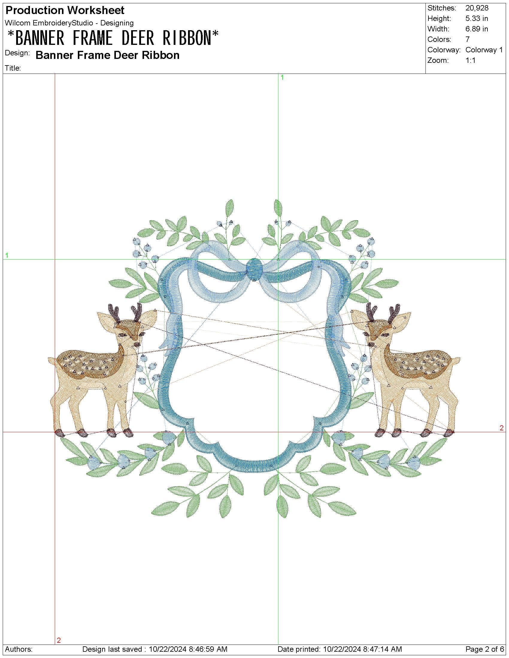 Deer Crest Frame Embroidery Designs: Baby Name Banner Frame Machine Embroidery File Rustic Newborn Nursery Frame Files