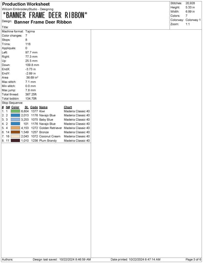 Deer Crest Frame Embroidery Designs: Baby Name Banner Frame Machine Embroidery File Rustic Newborn Nursery Frame Files