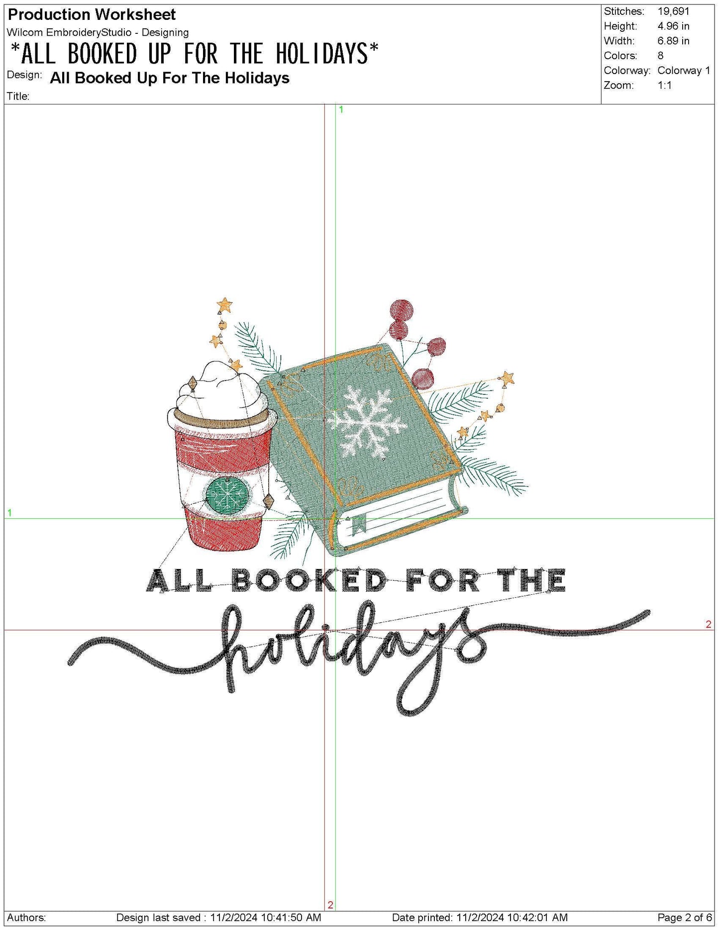 Booked for Holidays Christmas , Book Lover Machine Embroidery pes dgt dst exp hus inf jef xxx | 6 Sizes