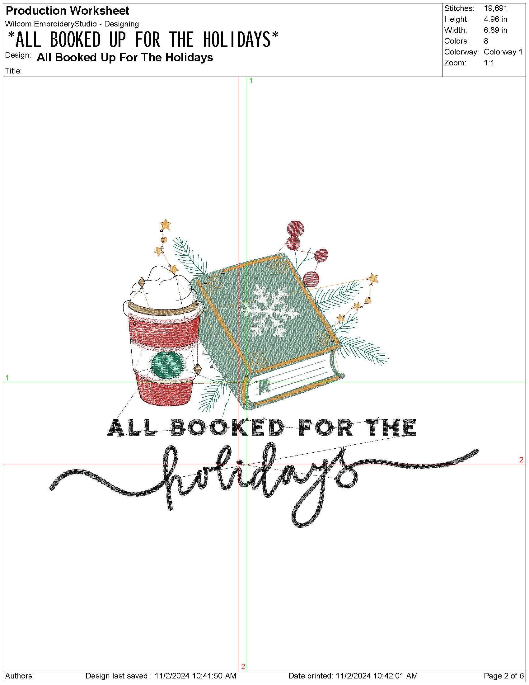 Christmas Embroidery Designs: All Booked For The Holidays Embroidery Machine Files Coffee and Book Lover Embroidery Design