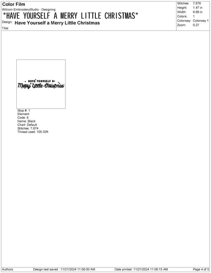 Christmas Embroidery Designs: Song Lyrics Christmas Embroidery File Festive Holiday Embroidery Machine Files