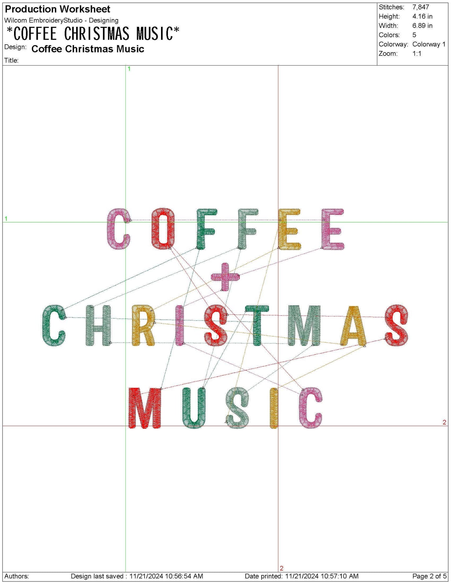 Christmas Coffee Christmas Music Machine Embroidery File | 6 Sizes