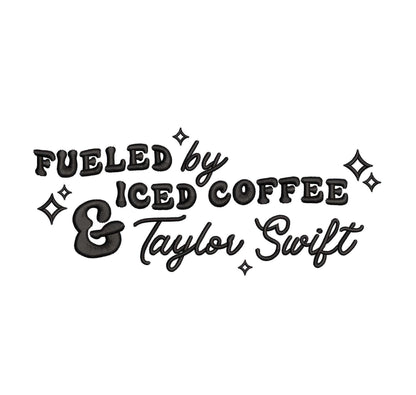 Taylor , Coffee Machine Embroidery File pes dgt dst exp hus jef xxx Fueled by Coffee Gift for Her | 4 sizes