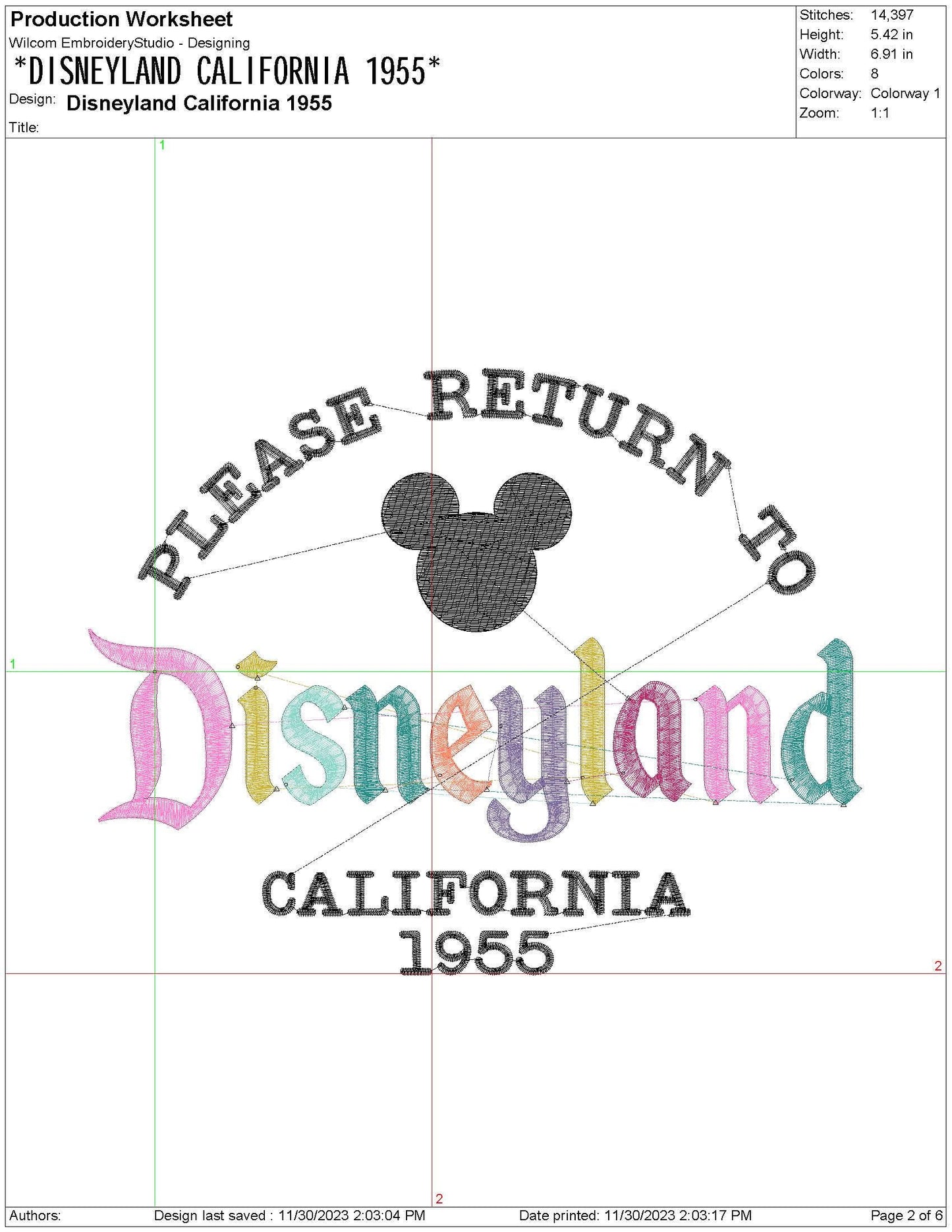 House of Mouse California 1955 Machine Embroidery File | 4 Sizes