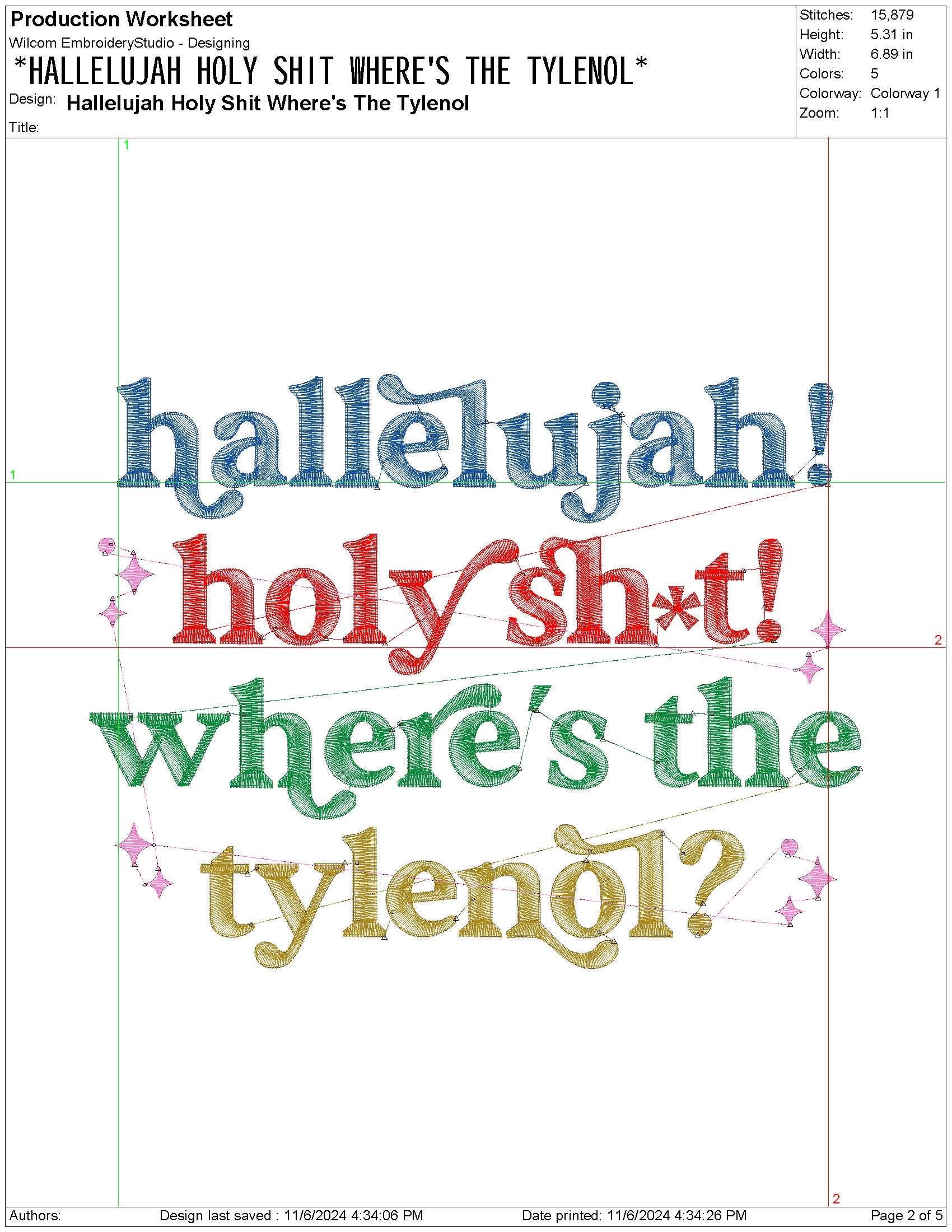 Funny Christmas Embroidery Designs: Christmas Vacation Embroidery Machine Files Hallelujah Where's The Tylenol Embroidery Files