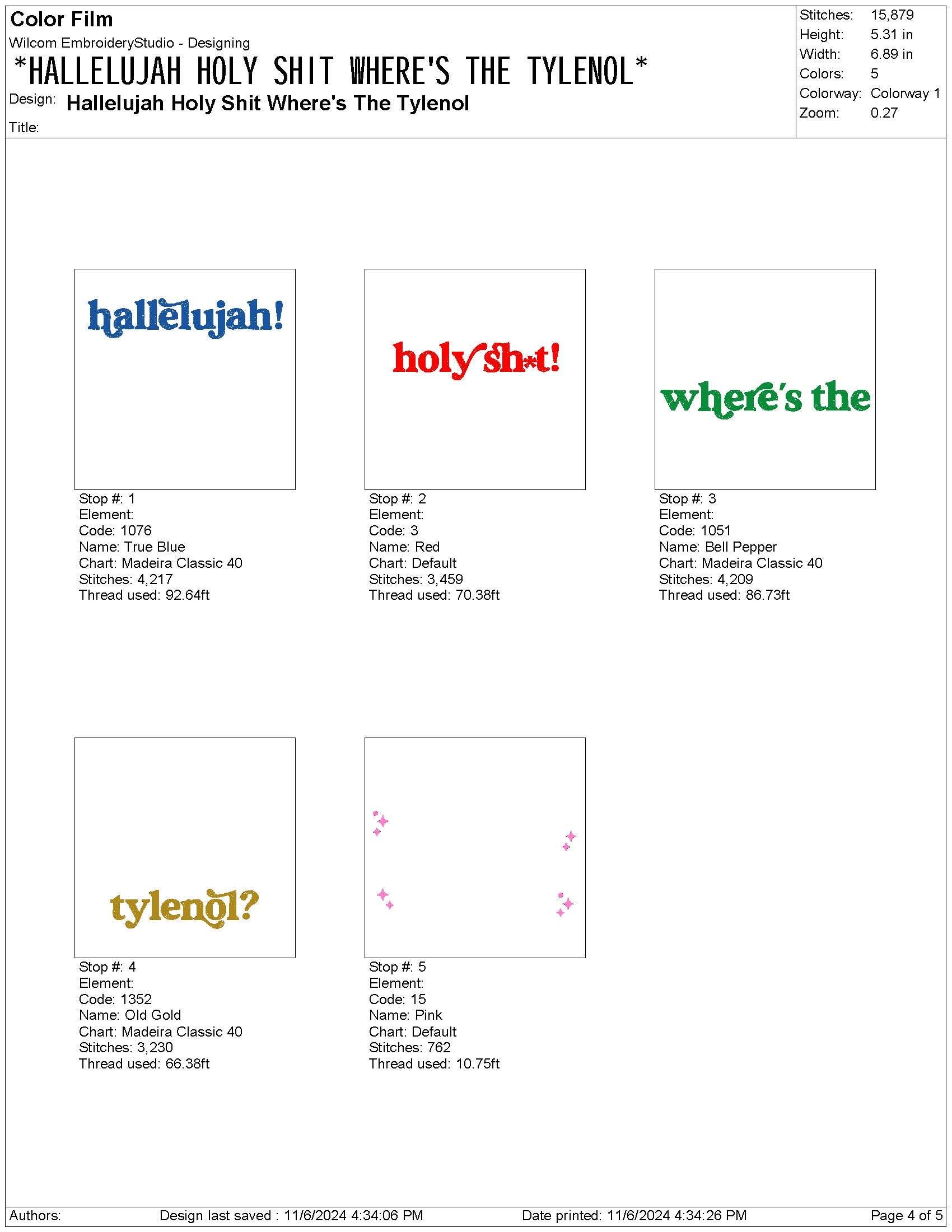 Funny Christmas Embroidery Designs: Christmas Vacation Embroidery Machine Files Hallelujah Where's The Tylenol Embroidery Files