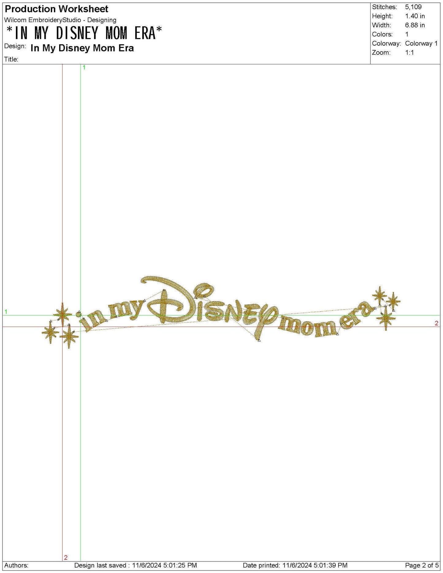 In My DisneyMom Era Machine Embroidery File, Single Color | 6 Sizes