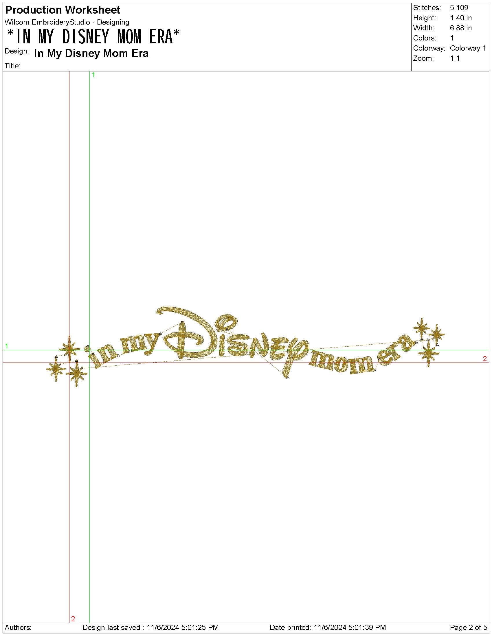 DisneyMom Era Embroidery Design: Mom Theme Park Trip (Digital Download)