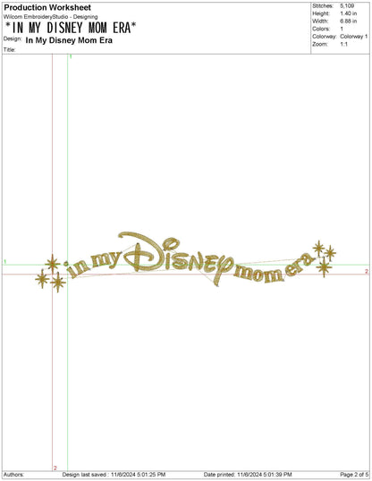 DisneyMom Era Embroidery Design: Mom Theme Park Trip (Digital Download)