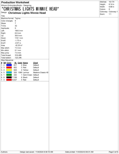 Christmas Embroidery Designs: Girl Mouse Embroidery Machine Files Christmas Lights Embroidey Design pes dgt dst exp hus inf jef sew vp3 xxx