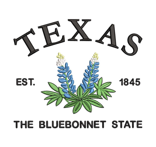 Texas Lone Star State Machine Embroidery File | 6 Sizes