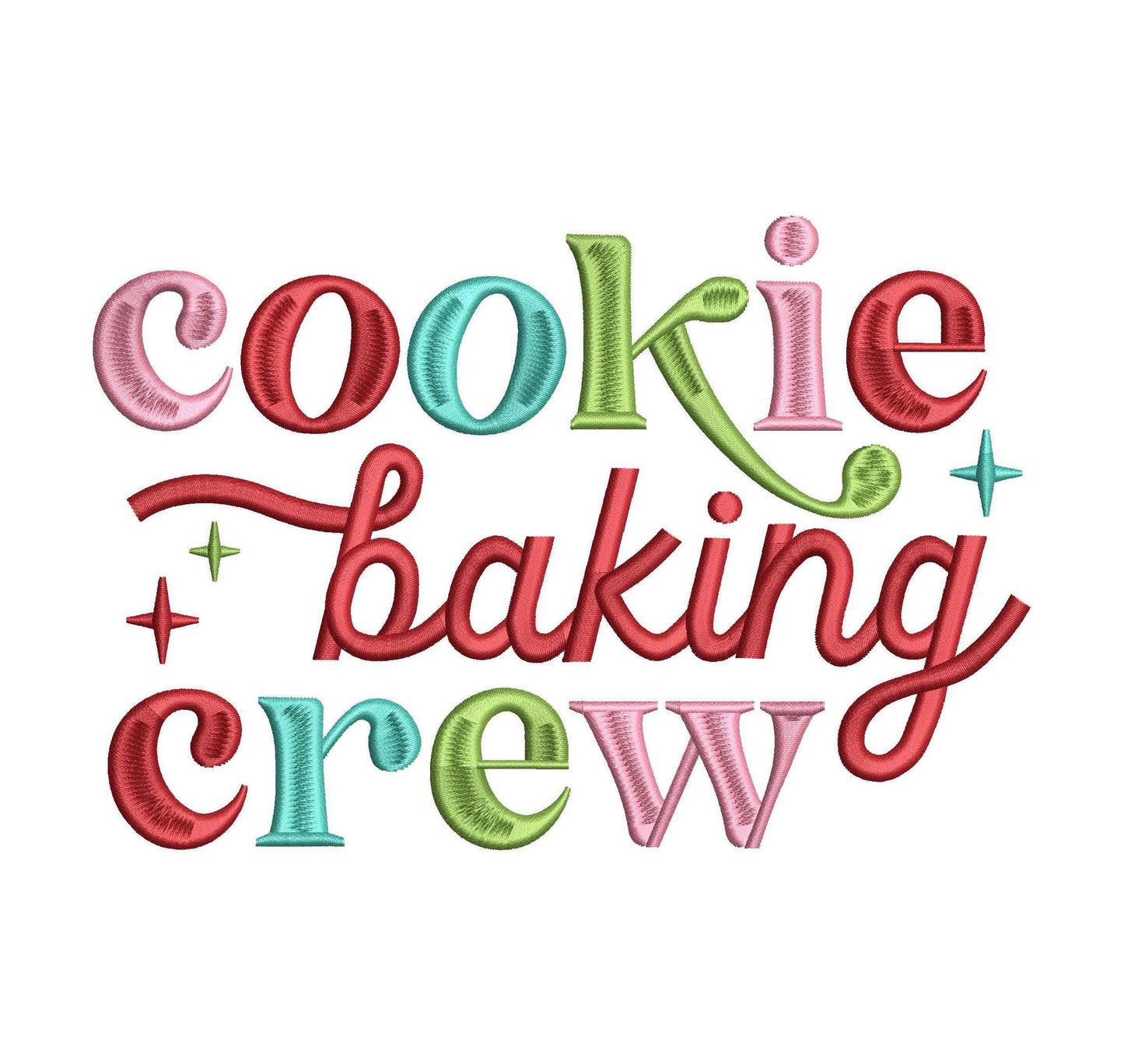 Christmas Cookie Baking Crew Retro Embroidery Design (Digital File)