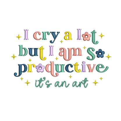 Taylor I Cry a Lot But I Am So Productive Lyric  Broken Heart Machine Embroidery File | 6 size