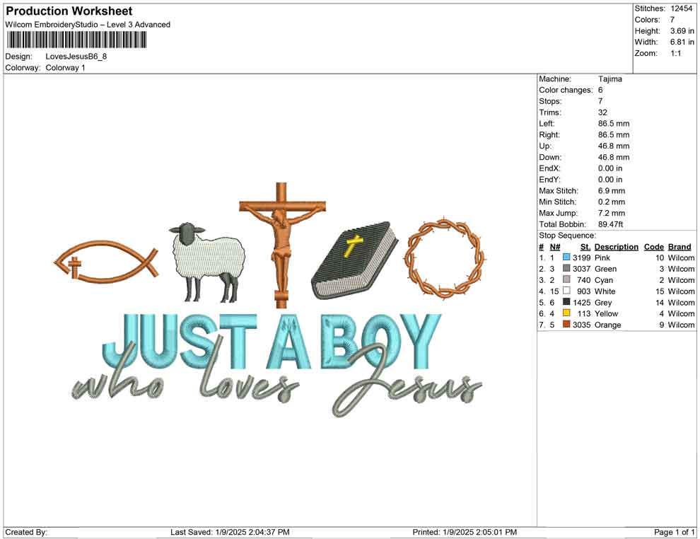 Just A Boy Who Loves Jesus  Easter Machine Embroidery File Cross Bible Gift Him | 4 Sizes