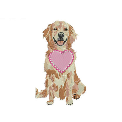 Valentine Day Dog  Labrador Valentine's Machine Embroidery File for Dog Lovers | 4 Size