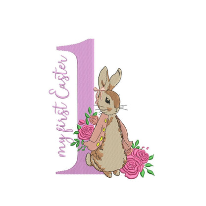 My First Easter  Cute Newborn 1st Easter Machine Embroidery File Easter Flower | 4 Sizes