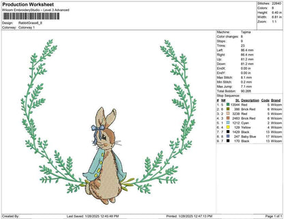 Bunny Wreath Embroidery Design: Spring Nursery Decor (PES Digital Download)