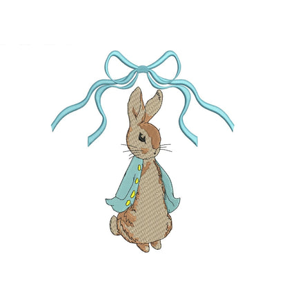 Banner Frame Rabbit Peter Easter Bow  Bunny Machine Embroidery File Newborn | 4 Sizes