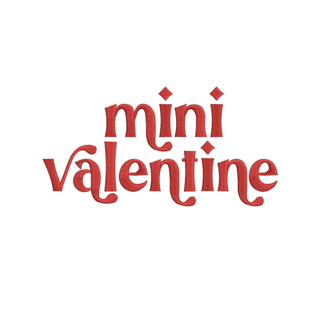 Valentine's Day Embroidery Designs: Mini Valentine Machine Embroidery File Script Text Embroidery Design (Digital Download)
