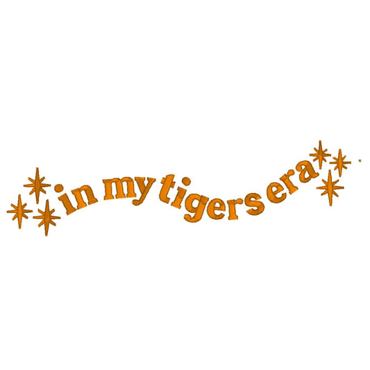 Tigers Era Embroidery Design: Retro Sports Fan File (4 Sizes)