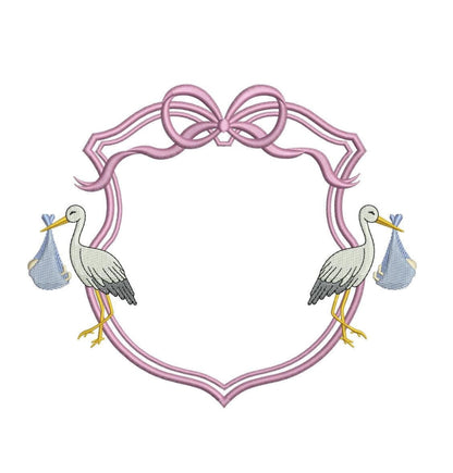 Baby Storks Frame For Banner Crest